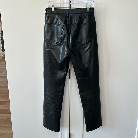 EUC AGOLDE Black Recycled Leather Pants (sz 27) - Picture 3 of 7